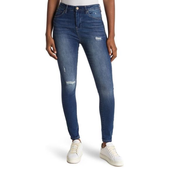 - BLANKNYC Distressed High Rise Skinny Jeans Size:26 Color:Hotel New with … - Picture 1 of 3